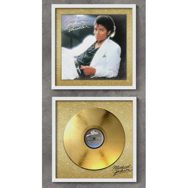 2 Quadros Decorativo Quadrado Michael Jackson Dourado