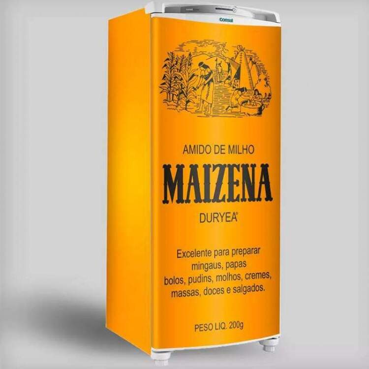 Adesivo para envelopamento de geladeira Caixa de Maizena