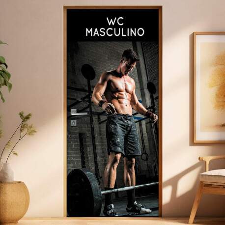 Adesivo Para Porta De Academia Banheiro Masculino