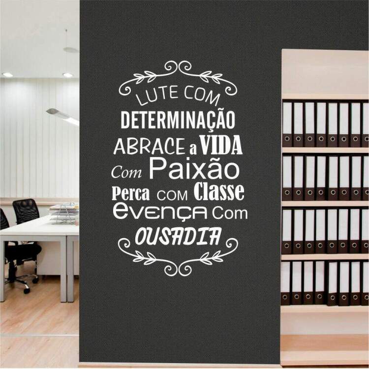 Adesivo de Parede Frase Lute com Determinao