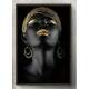 Quadro Decorativo Mulher com Maquiagem Dourada 02