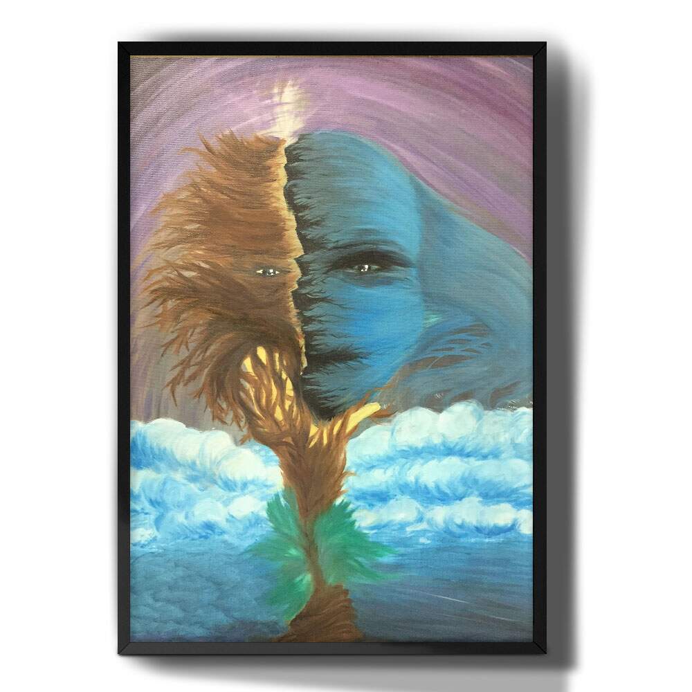 Quadro Decorativo Pintura Abstrata Dualidade