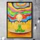 Quadro Decorativo Pintura Abstrata Mulher Meditando
