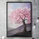 Quadro Decorativo Pintura �rvore co Flores Rosas