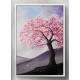 Quadro Decorativo Pintura �rvore co Flores Rosas
