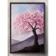 Quadro Decorativo Pintura �rvore co Flores Rosas