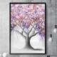 Quadro Decorativo Pintura �rvore com Flores Roxas