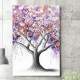 Quadro Decorativo Pintura �rvore com Flores Roxas
