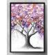 Quadro Decorativo Pintura �rvore com Flores Roxas