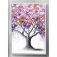Quadro Decorativo Pintura �rvore com Flores Roxas