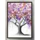 Quadro Decorativo Pintura �rvore com Flores Roxas