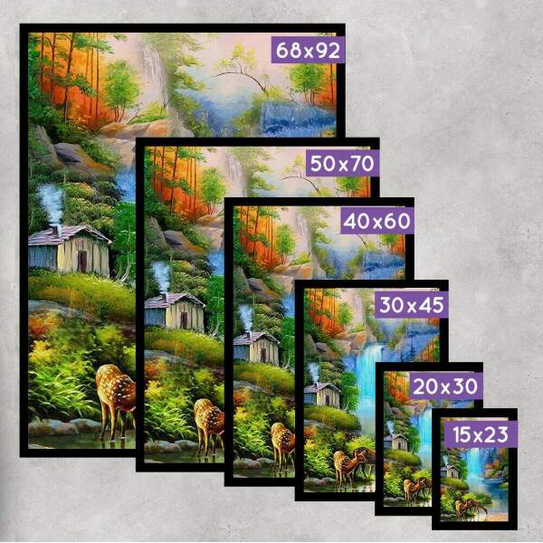 Quadro Decorativo Pintura Paisagem Casa de Campo