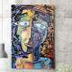 Quadro Decorativo Pintura Rosto Surealista