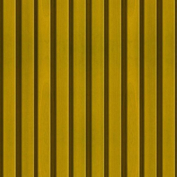 Papel de Parede Ripado Madeira Amarelo Mostarda