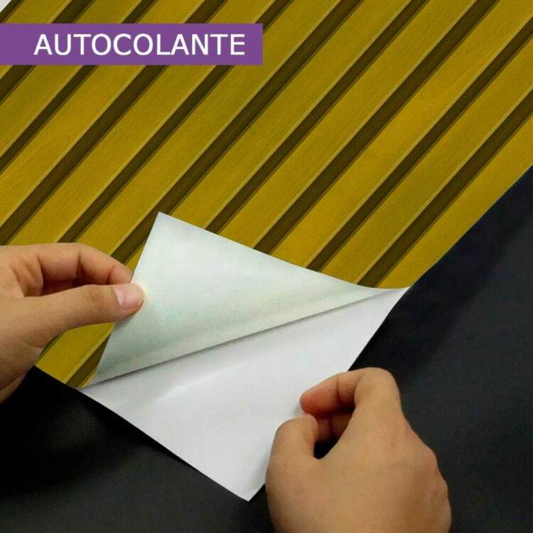 Papel de Parede Ripado Madeira Amarelo Mostarda