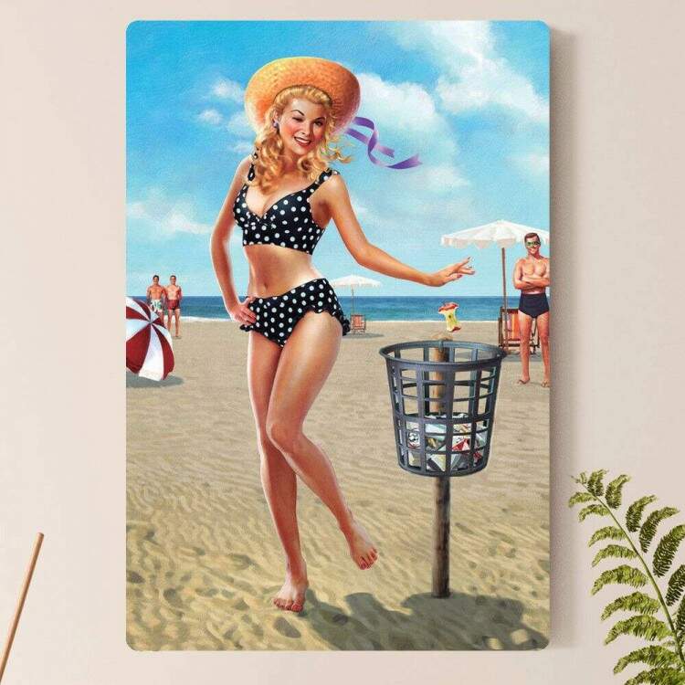 Placa Decorativa Pin Up Retro 1