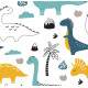 Papel de Parede Infantil Dinossauros Mod 05