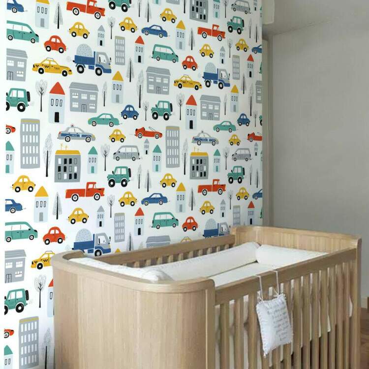 Papel de Parede Infantil Carrinhos Mod 18