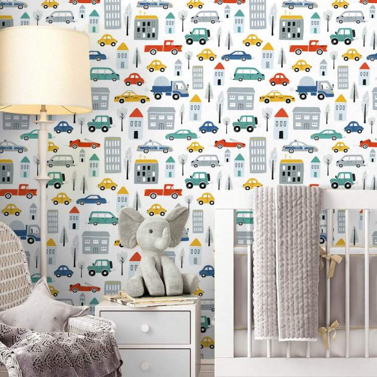 Papel de Parede Infantil Carrinhos Mod 18