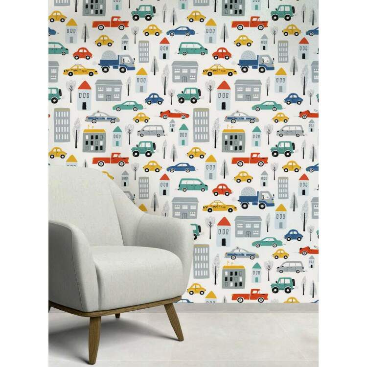 Papel de Parede Infantil Carrinhos Mod 18