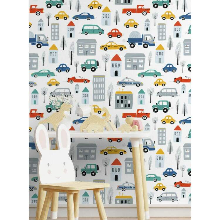 Papel de Parede Infantil Carrinhos Mod 18