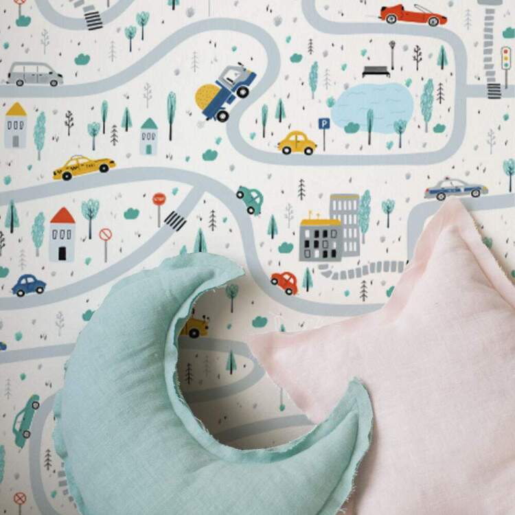 Papel de Parede Infantil Carrinhos Mod 19