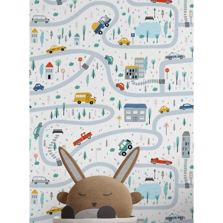 Papel de Parede Infantil Carrinhos Mod 19