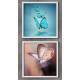 2 Quadros Decorativo Quadrado Borboletas