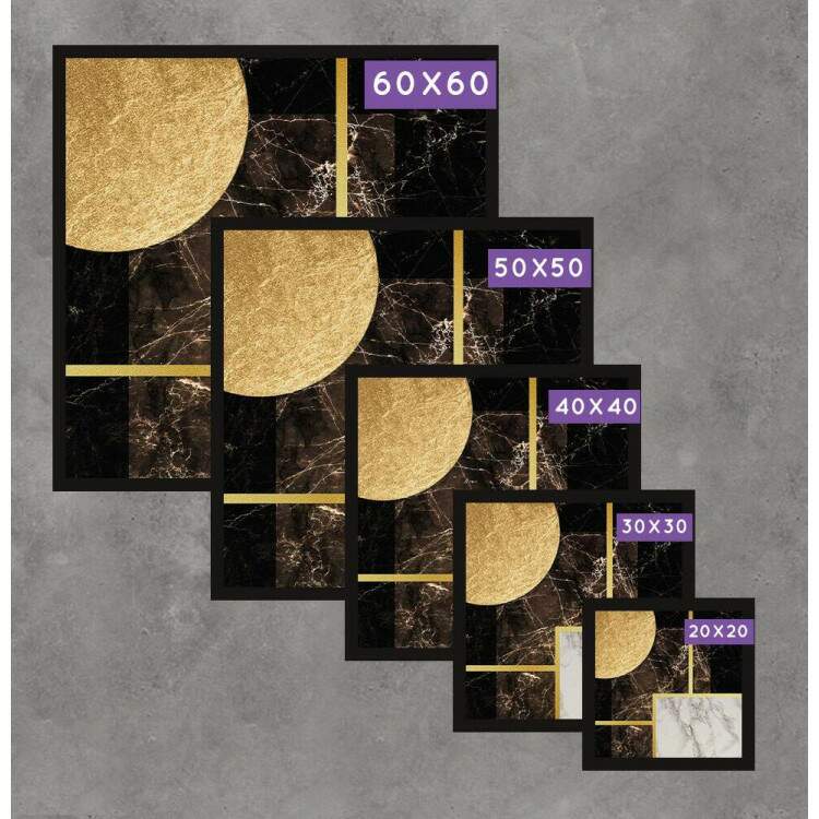 2 Quadros Decorativo Quadrado Geomtrico Mrmore