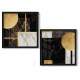 2 Quadros Decorativo Quadrado Geom�trico M�rmore