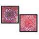 2 Quadros Decorativo Quadrado Mandala Rosa