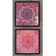 2 Quadros Decorativo Quadrado Mandala Rosa