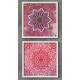 2 Quadros Decorativo Quadrado Mandala Rosa