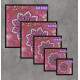 2 Quadros Decorativo Quadrado Mandala Rosa