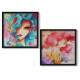 2 Quadros Decorativo Quadrado Menina Pintura Abstrata