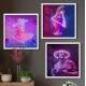 3 Quadros Decorativo Quadrado Estatuas Abstratas