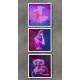 3 Quadros Decorativo Quadrado Estatuas Abstratas