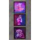 3 Quadros Decorativo Quadrado Estatuas Abstratas