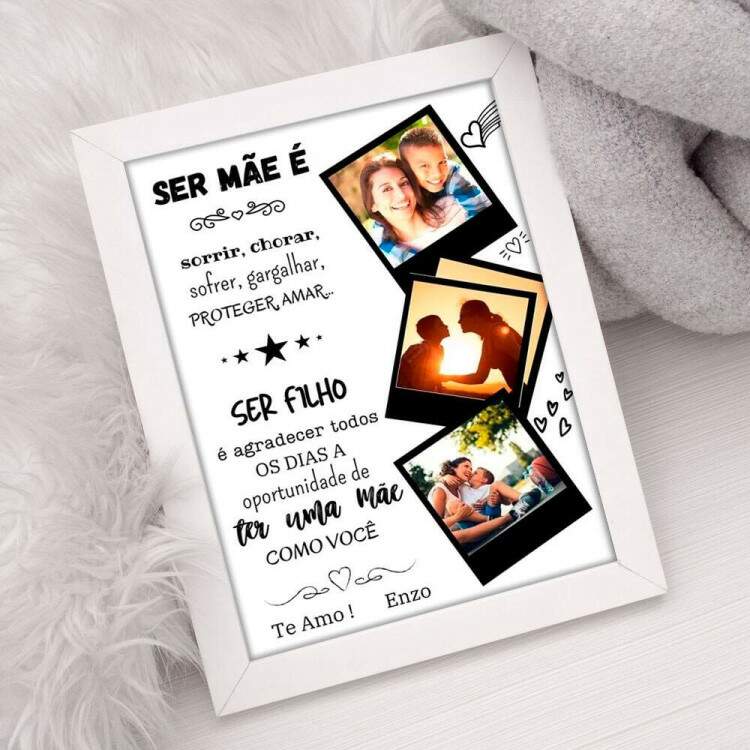 Quadro Dia das Mes Personalizado com Frase