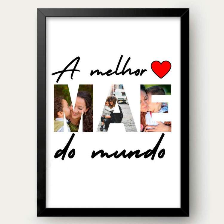 Quadro Decorativo Dia das Mes Personalizado Escrito Melhor do Mundo Modelo 3