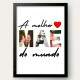 Quadro Decorativo Dia das M�es Personalizado Escrito Melhor do Mundo Modelo 3