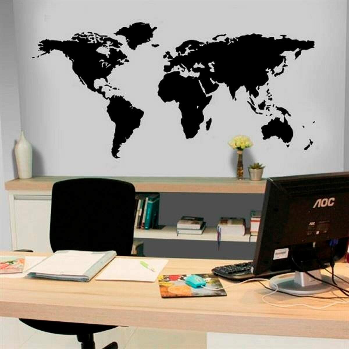 Adesivo de Parede Decorativo Mapa-M�ndi