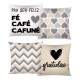 Kit de Almofadas F�, Caf�, Cafun�