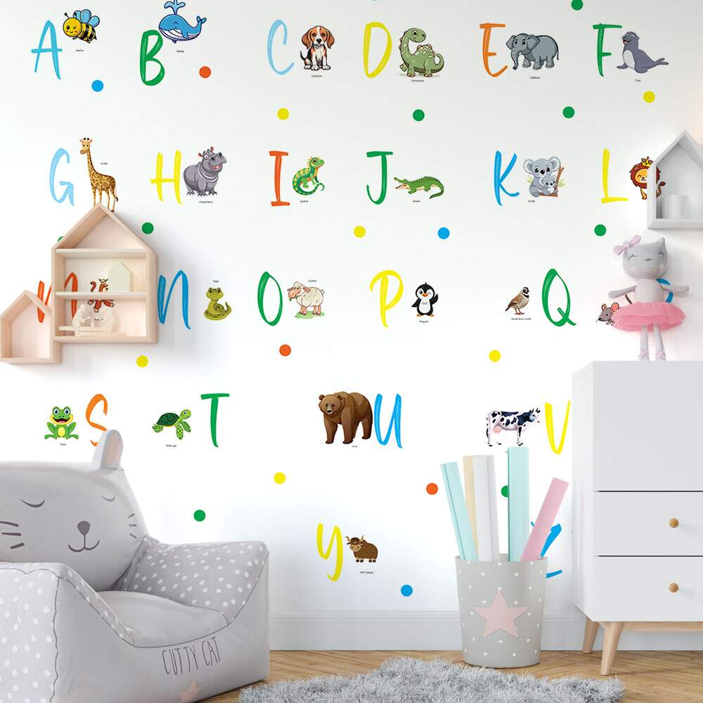 Papel de Parede Infantil Letras Coloridas MP