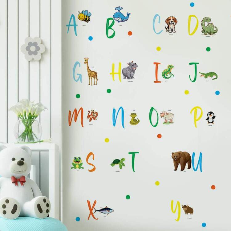 Papel de Parede Infantil Letras Coloridas MP