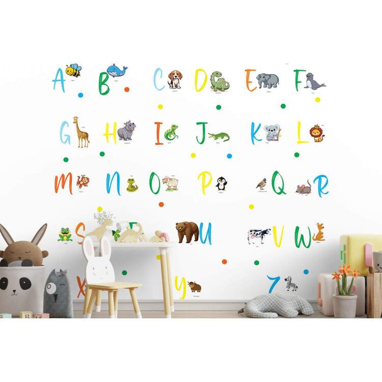 Papel de Parede Infantil Letras Coloridas MP