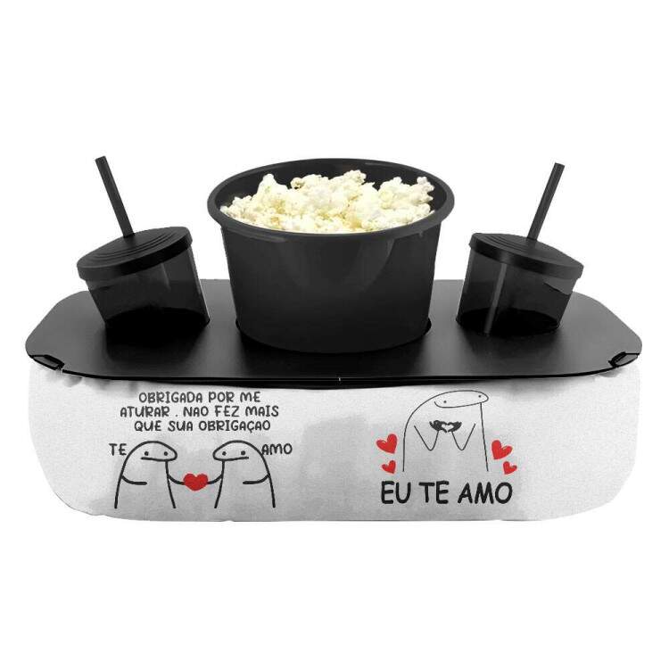 Kit Almofada Decorativa Porta Pipoca Dia dos Namorados Flork Eu Te Amo