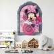 Adesivo de Parede Janela Falsa Minnie e Flores