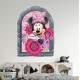 Adesivo de Parede Janela Falsa Minnie e Flores