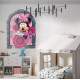 Adesivo de Parede Janela Falsa Minnie e Flores